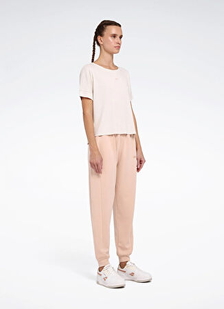 Reebok LC 9045 RELA TEE Bej Yuvarlak Yaka Regular Fit Düz Kadın T-Shirt