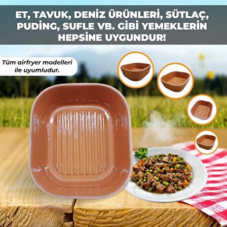 Airfryer Yemek Pişirme Güveci - Sır Kaplı 18 cm