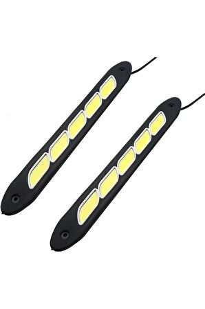 Ayarlanabilir Esnek 5 Cob Led Su Geçirmez Gündüz Ledi Beyaz Drl Farı Dc 12v Uyumlu