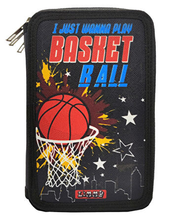 XL Jumbo Model Basketbol Kalem Kutusu Organizer Kalemkutu 3 Bölmeli Kalemlik Siyah