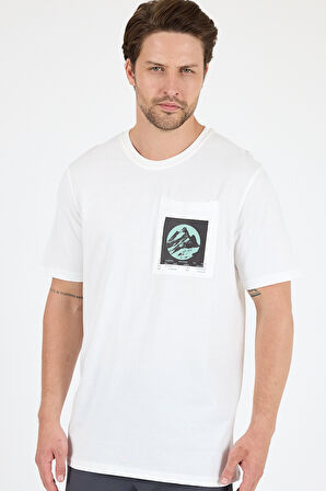 Erkek %100 Pamuk Cep Detaylı Baskılı Tişört – Bisiklet Yaka, Yazlık Model Erkek T-Shirt 0105