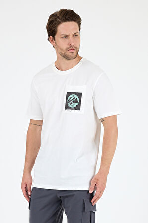 Erkek %100 Pamuk Cep Detaylı Baskılı Tişört – Bisiklet Yaka, Yazlık Model Erkek T-Shirt 0105