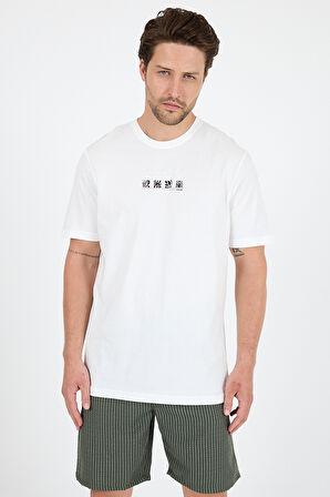 Erkek %100 Pamuk Bisiklet Yaka Kısa Kollu Baskılı T-Shirt  Rahat ve Şık Günlük Tişört 0106