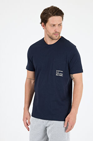 %100 Pamuk Sıfır Yaka Baskılı Rahat Kesim, Nefes Alabilir Kumaş Erkek Tişört Basic Tişört 0068