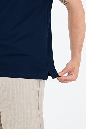 %95 Pamuk %5 Elastan Slim Fit Kısa Kollu Rahat Kumaş Nefes Alabilir Erkek Polo Yaka T-shirt 0002