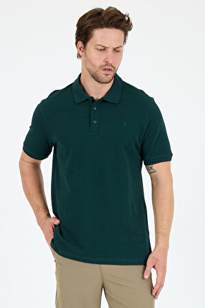 Regular Fit Pamuk Polo Yaka Kısa Kollu Pike Erkek Tişört 0001