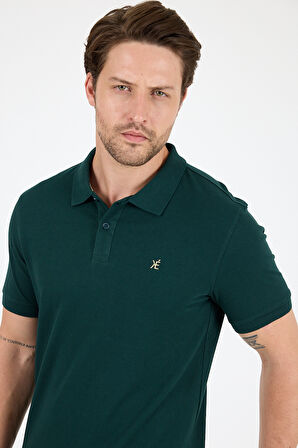 Regular Fit Pamuk Polo Yaka Kısa Kollu Pike Erkek Tişört 0002