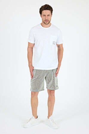 %100 Pamuk Sıfır Yaka Baskılı Rahat Kesim, Nefes Alabilir Kumaş Erkek Tişört Basic Tişört 0068