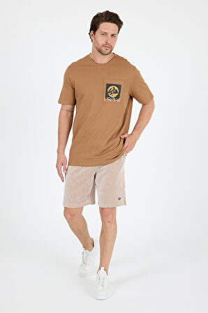 Erkek %100 Pamuk Cep Detaylı Baskılı Tişört – Bisiklet Yaka, Yazlık Model Erkek T-Shirt 0105