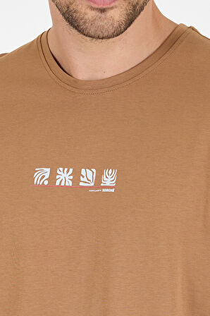 Erkek %100 Pamuk Bisiklet Yaka Kısa Kollu Baskılı T-Shirt  Rahat ve Şık Günlük Tişört 0106