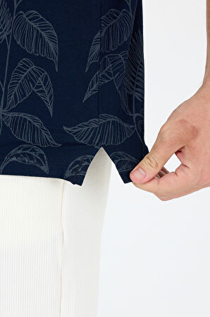 Erkek Polo Yaka Desenli T-Shirt – %95 Pamuk %5 Elastan – Şık, Esnek ve Rahat Kısa Kollu Tişört 0033