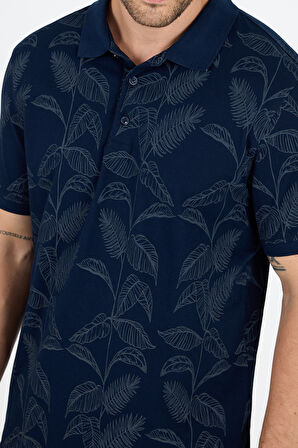 Erkek Polo Yaka Desenli T-Shirt – %95 Pamuk %5 Elastan – Şık, Esnek ve Rahat Kısa Kollu Tişört 0033