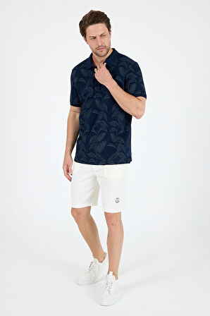 Erkek Polo Yaka Desenli T-Shirt – %95 Pamuk %5 Elastan – Şık, Esnek ve Rahat Kısa Kollu Tişört 0033