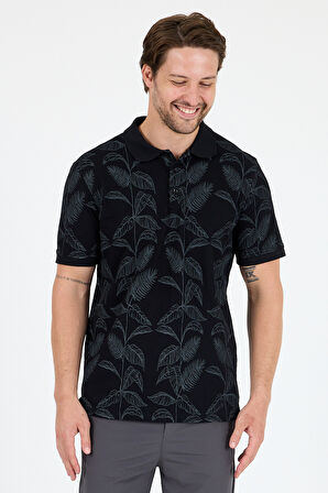 Erkek Polo Yaka Desenli T-Shirt – %95 Pamuk %5 Elastan – Şık, Esnek ve Rahat Kısa Kollu Tişört 0033
