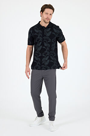 Erkek Polo Yaka Desenli T-Shirt – %95 Pamuk %5 Elastan – Şık, Esnek ve Rahat Kısa Kollu Tişört 0033