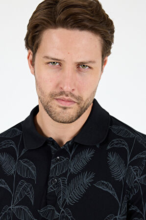 Erkek Polo Yaka Desenli T-Shirt – %95 Pamuk %5 Elastan – Şık, Esnek ve Rahat Kısa Kollu Tişört 0033