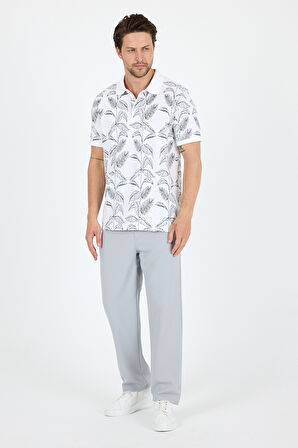 Erkek Polo Yaka Desenli T-Shirt – %95 Pamuk %5 Elastan – Şık, Esnek ve Rahat Kısa Kollu Tişört 0033