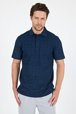 Erkek Polo Yaka Desenli T-Shirt – %95 Pamuk %5 Elastan – Şık, Esnek ve Rahat Kısa Kollu Tişört 0034