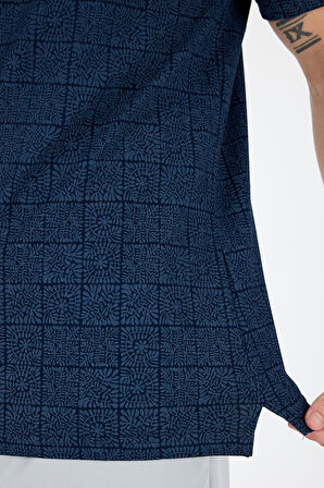 Erkek Polo Yaka Desenli T-Shirt – %95 Pamuk %5 Elastan – Şık, Esnek ve Rahat Kısa Kollu Tişört 0034