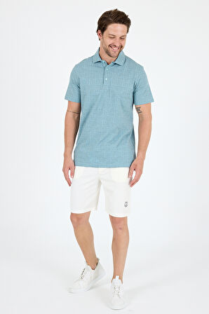 Erkek Polo Yaka Desenli T-Shirt – %95 Pamuk %5 Elastan – Şık, Esnek ve Rahat Kısa Kollu Tişört 0034