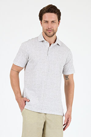 Erkek Polo Yaka Desenli T-Shirt – %95 Pamuk %5 Elastan – Şık, Esnek ve Rahat Kısa Kollu Tişört 0034