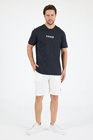 Erkek %100 Pamuk Bisiklet Yaka Kısa Kollu Baskılı T-Shirt  Rahat ve Şık Günlük Tişört 0106