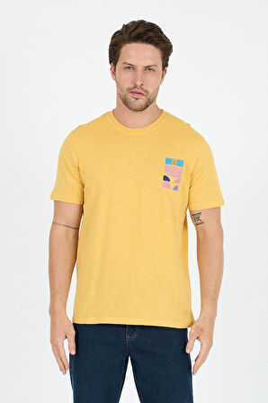Erkek %100 Pamuk Bisiklet Yaka Kısa Kollu Baskılı T-Shirt  Rahat ve Şık Günlük Tişört 0005