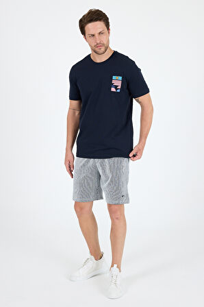 Erkek %100 Pamuk Bisiklet Yaka Kısa Kollu Baskılı T-Shirt  Rahat ve Şık Günlük Tişört 0005