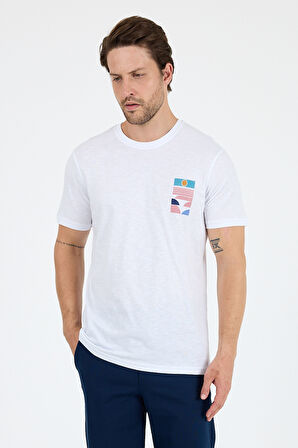 Erkek %100 Pamuk Bisiklet Yaka Kısa Kollu Baskılı T-Shirt  Rahat ve Şık Günlük Tişört 0005