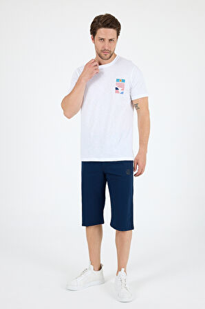 Erkek %100 Pamuk Bisiklet Yaka Kısa Kollu Baskılı T-Shirt  Rahat ve Şık Günlük Tişört 0005