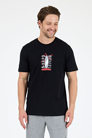 Erkek %100 Pamuk Bisiklet Yaka Kısa Kollu Baskılı T-Shirt  Rahat ve Şık Günlük Erkek Tişört 0007