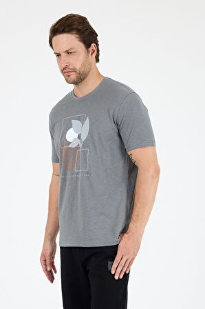 Erkek Sıfır Yaka Baskılı T-Shirt – %100 Pamuk – Rahat ve Tarz Kısa Kollu Erkek Tişört 0009