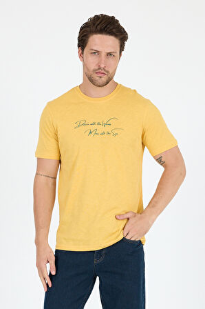 Erkek %100 Pamuk Bisiklet Yaka Kısa Kollu Baskılı T-Shirt  Rahat ve Şık Günlük Erkek Tişört 0011