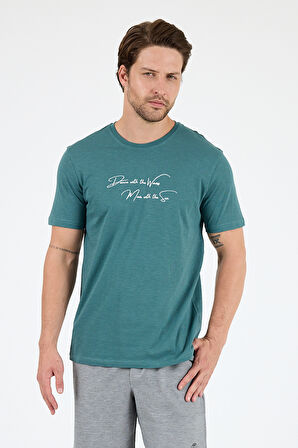 Erkek %100 Pamuk Bisiklet Yaka Kısa Kollu Baskılı T-Shirt  Rahat ve Şık Günlük Erkek Tişört 0011