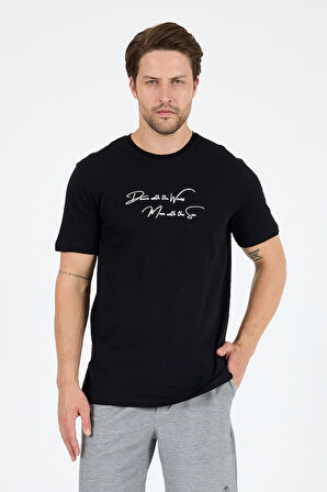 Erkek %100 Pamuk Bisiklet Yaka Kısa Kollu Baskılı T-Shirt  Rahat ve Şık Günlük Erkek Tişört 0011