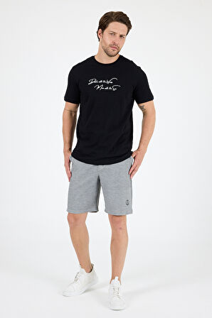 Erkek %100 Pamuk Bisiklet Yaka Kısa Kollu Baskılı T-Shirt  Rahat ve Şık Günlük Erkek Tişört 0011