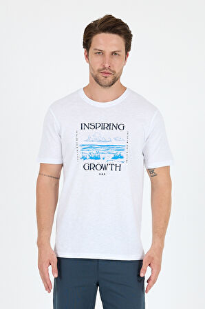 Regular Fit Pamuk Bisiklet Yaka Baskılı Penye Erkek Tişört 0012