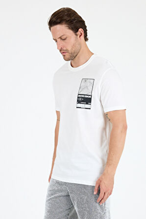 Regular Fit Pamuk Bisiklet Yaka Baskılı Penye Erkek Tişört 0022