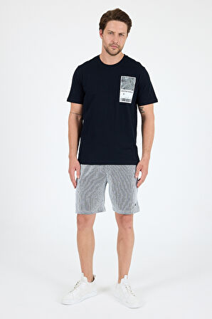 Regular Fit Pamuk Bisiklet Yaka Baskılı Penye Erkek Tişört 0022