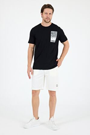 Regular Fit Pamuk Bisiklet Yaka Baskılı Penye Erkek Tişört 0022