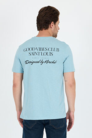 Regular Fit Pamuk Bisiklet Yaka Baskılı Penye Erkek Tişört 0025