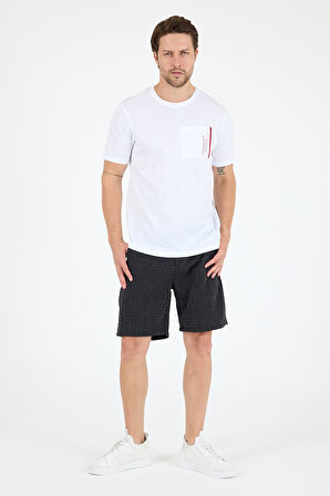 Regular Fit Pamuk Bisiklet Yaka Baskılı Penye Erkek Tişört 0025