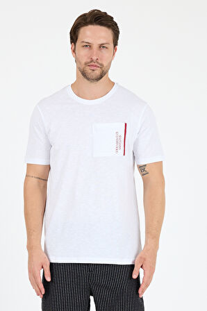 Regular Fit Pamuk Bisiklet Yaka Baskılı Penye Erkek Tişört 0025