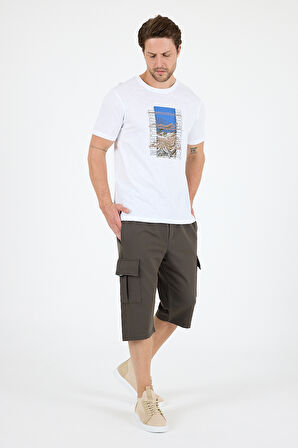 Regular Fit Pamuk Bisiklet Yaka Baskılı Penye Erkek Tişört 0026