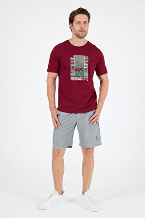 Regular Fit Pamuk Bisiklet Yaka Baskılı Penye Erkek Tişört 0026