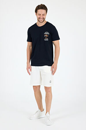 Regular Fit Pamuk Bisiklet Yaka Baskılı Penye Erkek Tişört 0027