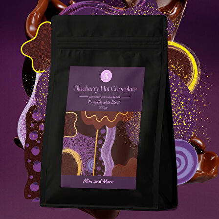 Mim and More Yaban Mersinli Sıcak Çikolata Blueberry Hot Chocolate 200 Gr