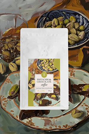 Pistachio & Chocolate Coffee Antep Fıstıklı Çikolata Aromalı Kahve Çekirdek Kahve 200 Gr