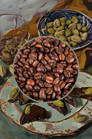 Pistachio & Chocolate Coffee Antep Fıstıklı Çikolata Aromalı Kahve Çekirdek Kahve 200 Gr