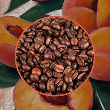 Mim and More Peach Coffee Şeftali Aromalı Kahve Çekirdek Kahve 200 Gr